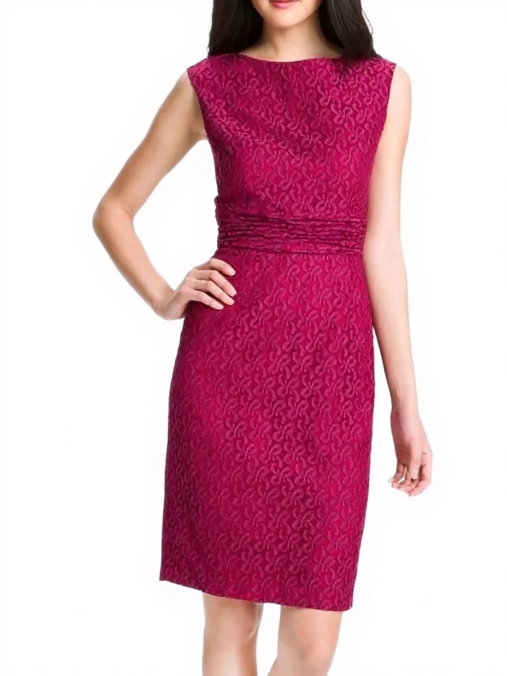 Adrianna Papell Raspberry Lace Dress Size 6